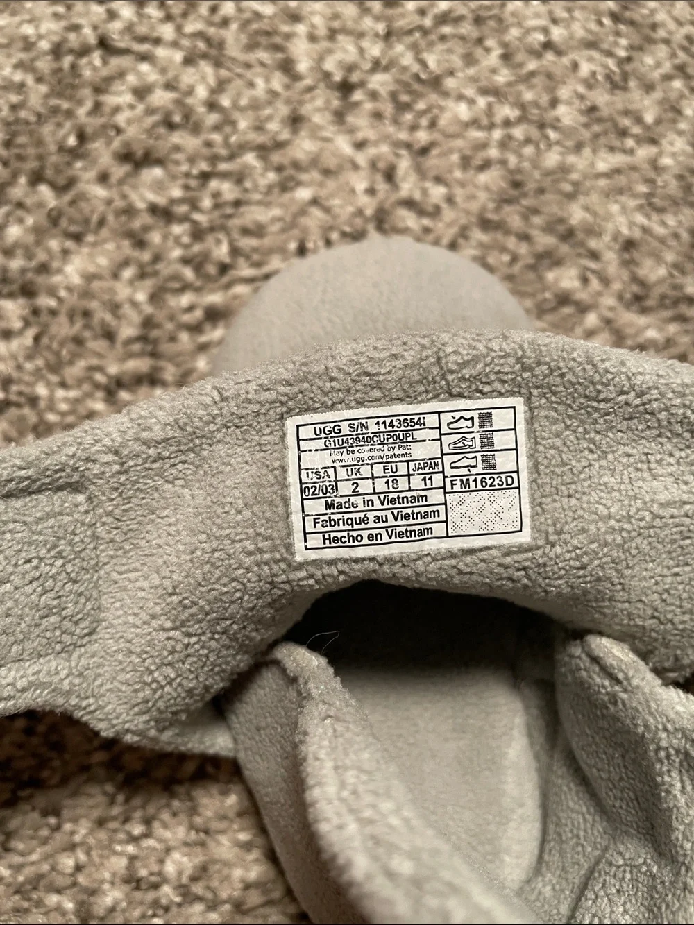 UGG Light Grey Infant Booties - Plush Suede Baby Shoes